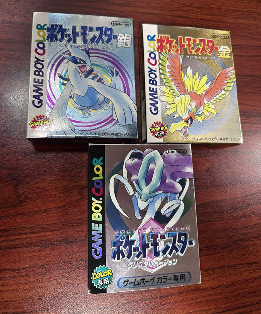 Pokémon Gold, Silver y Crystal Japoneses en Caja – Game Boy Color