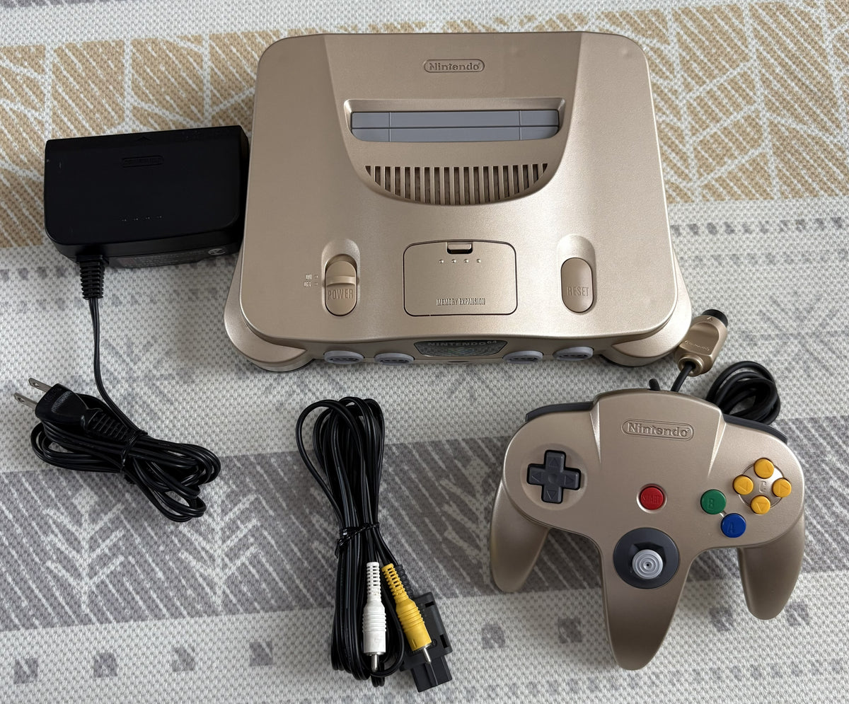 Nintendo 64 Gold Edition Japón – Consola + Mando Dorado + Cables (ENVIO INCLUIDO)