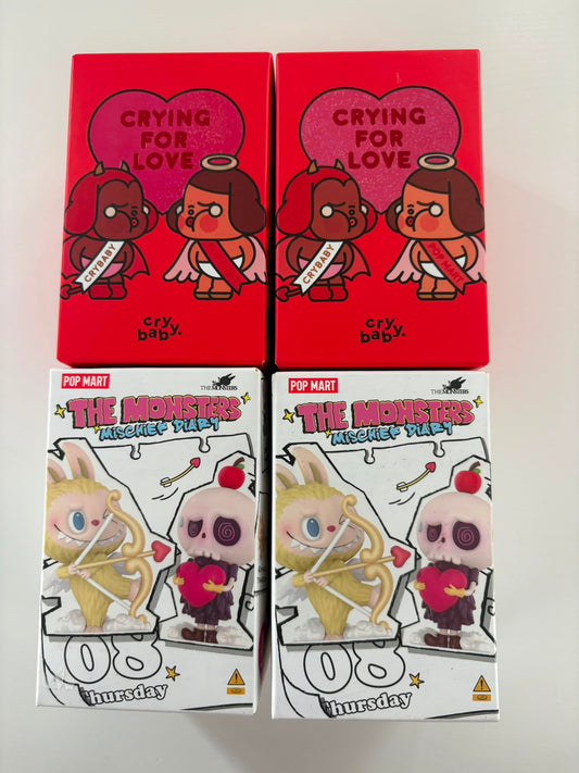 Pack 4 Blind Boxes POP MART: Crybaby + Labubu Mischief Diary